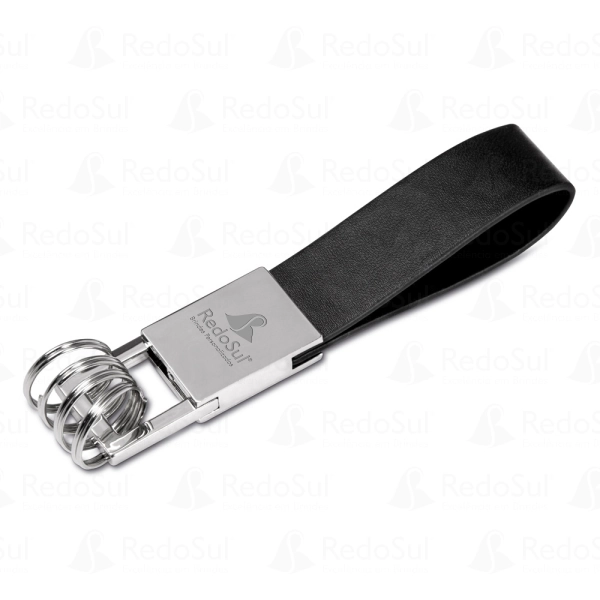 Chaveiro em couro e metal personalizado